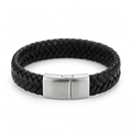 Sleek Faux-Leather Braided Wristband