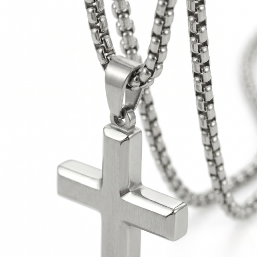 Minimalist Stainless Steel Cross Pendant
